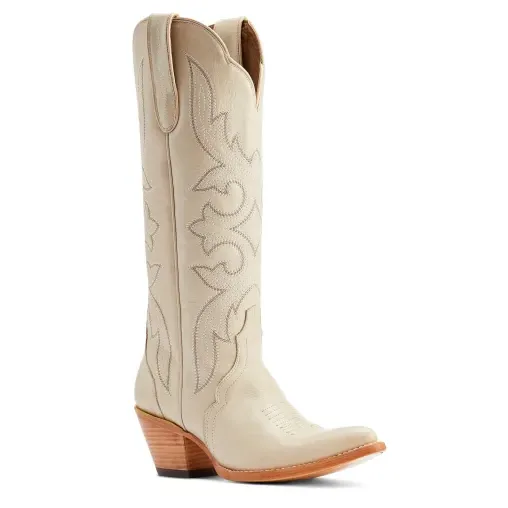 Bone White Wide Calf Cowgirl Boots Ariat Belinda StretchFit Western Boot